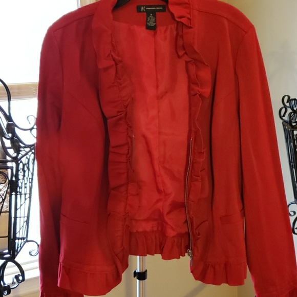 Sale! Ruffled Red Blazer - Picture 4 of 4